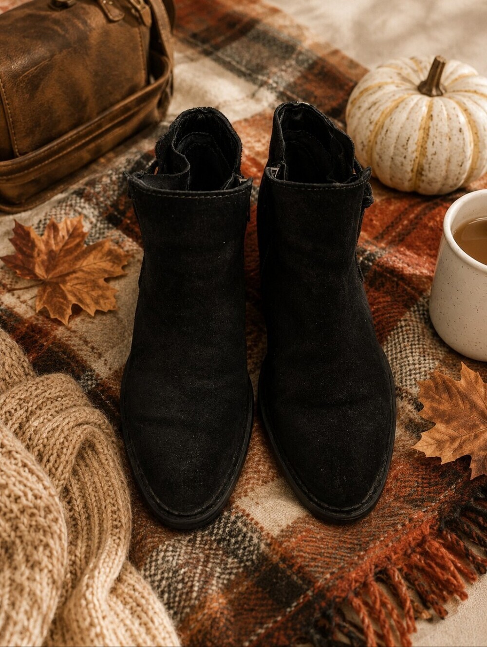 Born Black Suede Side Zip Minimalist Boho Ankle Booties/shoes. Ladies Sz 6